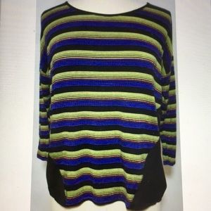 MAC + JAC STRIPED TOP SHEER BACK AND LOWER SIDES